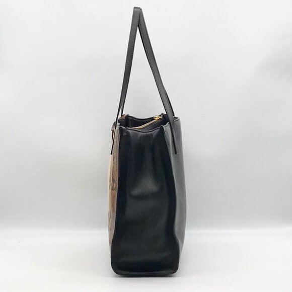 Marc Jacobs Black Snake Embossed Leather Grind Shopper Tote Bag - Picture 4 of 10